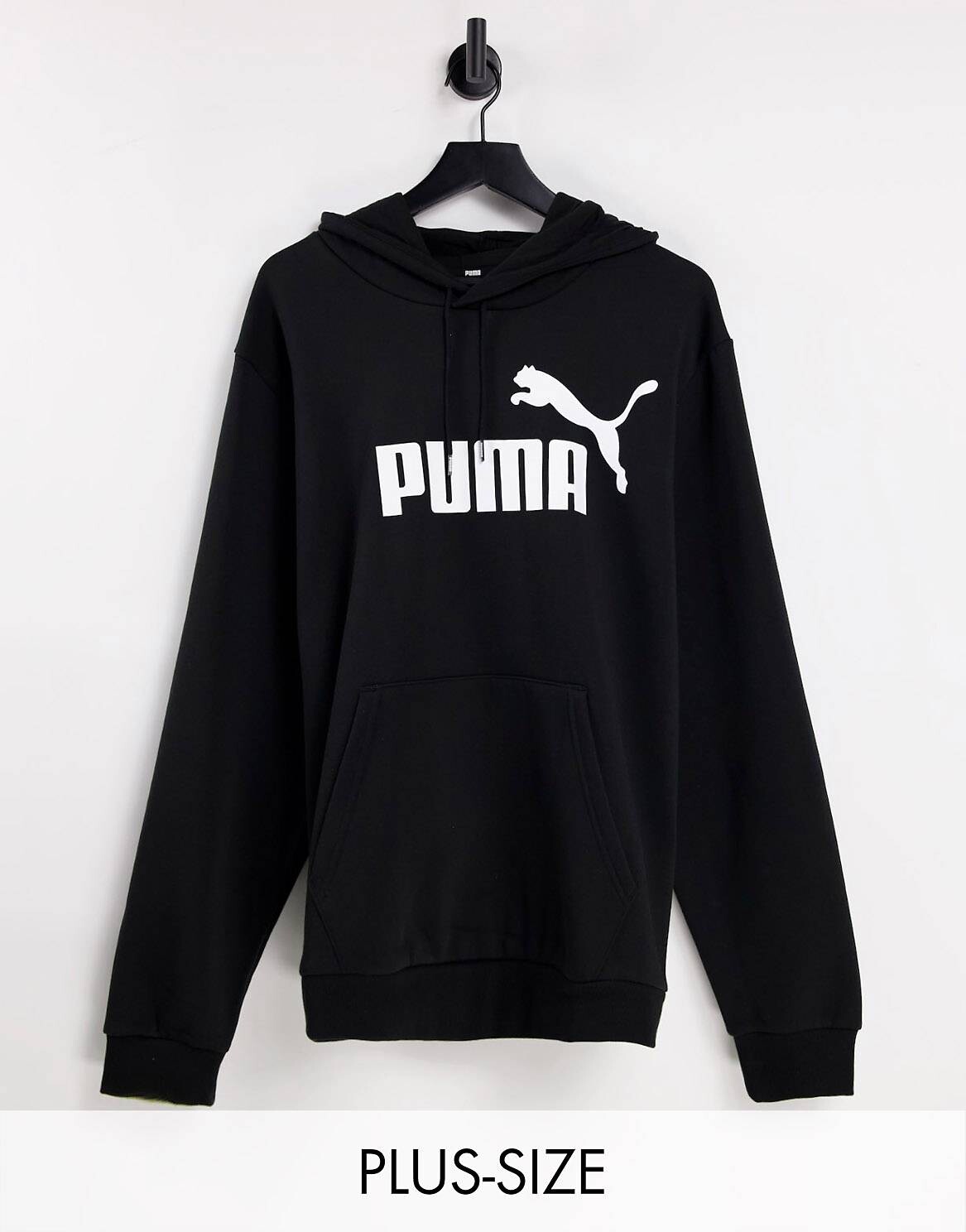 

Худи черного цвета с крупным логотипом Puma Plus Essentials, Черный