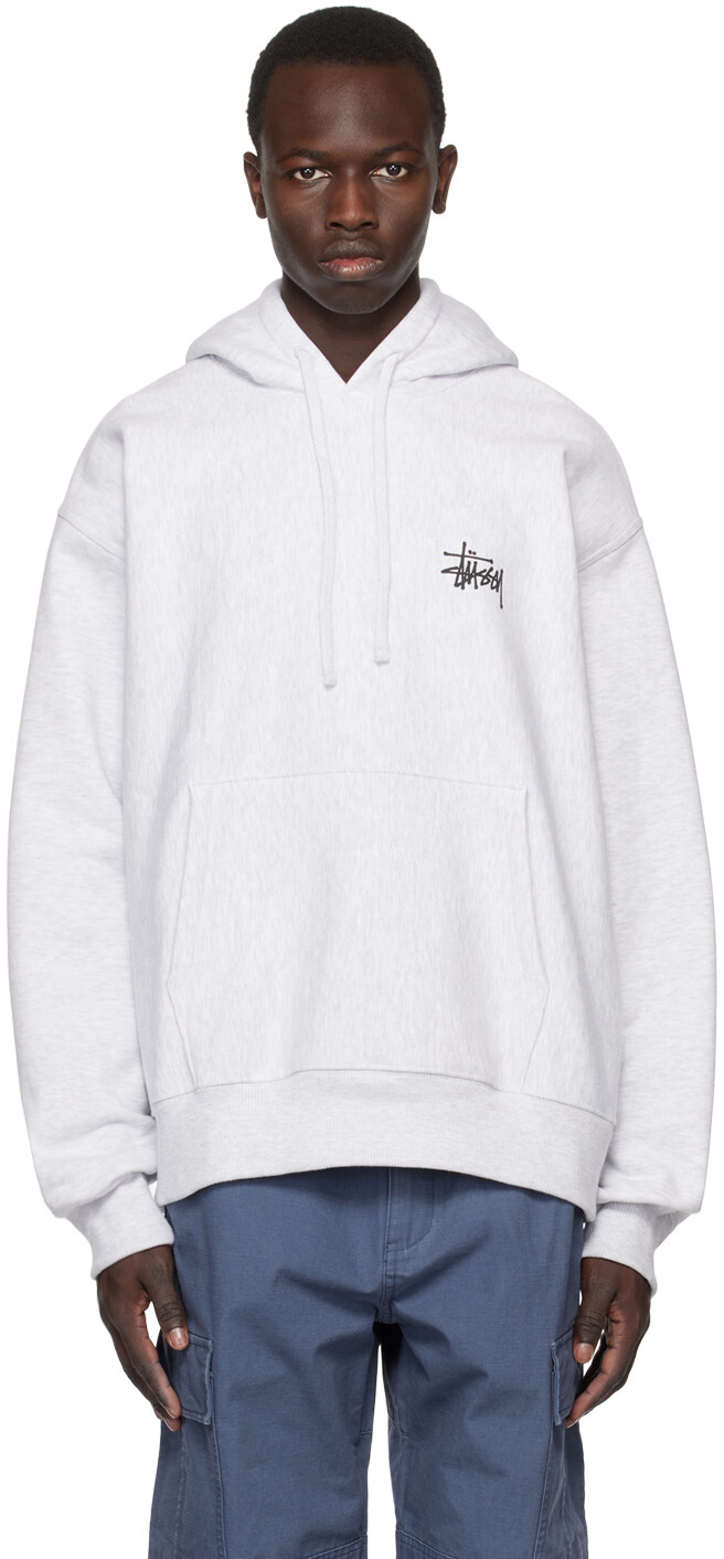 

Серый базовый худи Stüssy