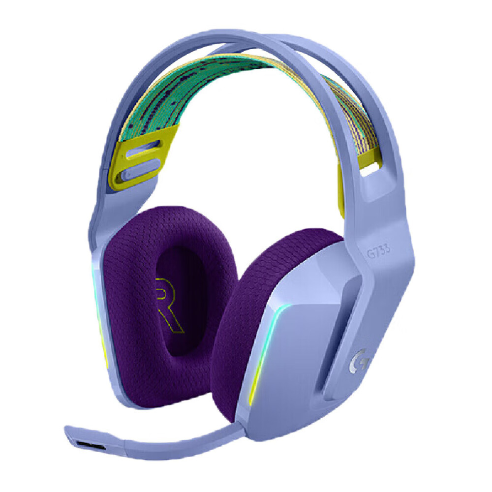 Беспроводная игровая гарнитура Logitech Gaming G733 RGB, фиолетовый гарнитура беспроводная игровая logitech g733 lightspeed wireless rgb gaming headset white 2 4ghz n a emea m n a00125 a 00080