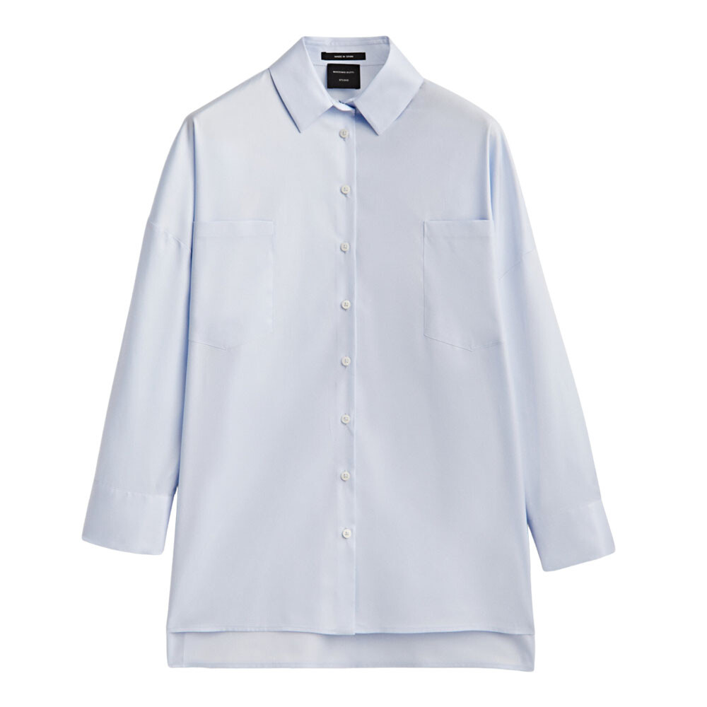 

Рубашка Massimo Dutti Studio Oversize Poplin, голубой