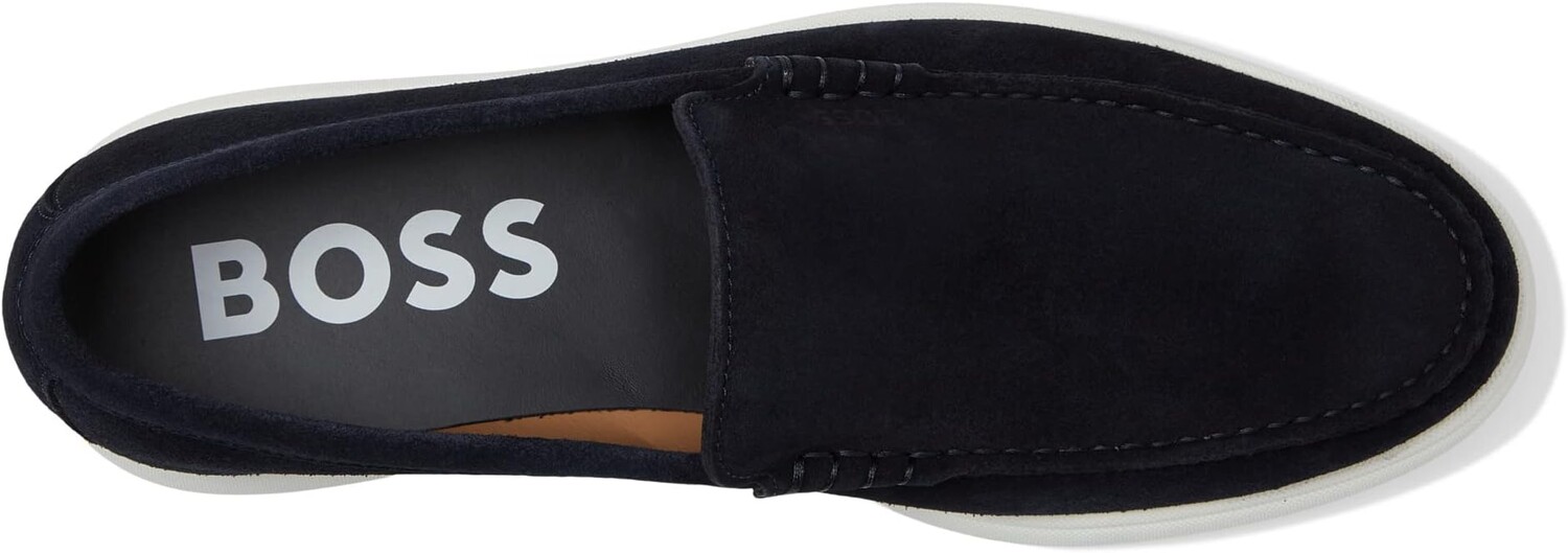 

Лоферы Sienne Suede Loafers with Contrast Rubber Sole BOSS, цвет Whale Blue