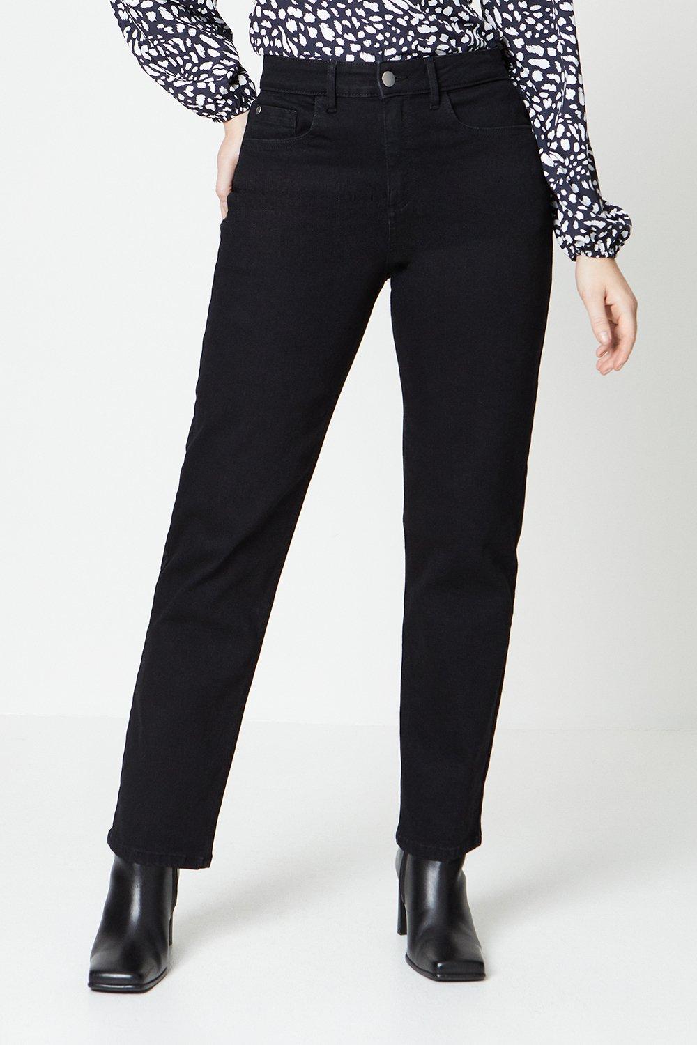 Узкие джинсы с высокой посадкой Dorothy Perkins, черный джинсы zolla классические 42 размер
