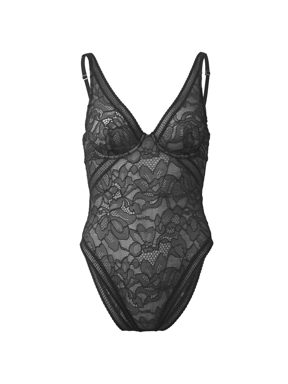 

Боди с глубоким вырезом Nets & Roses Wolford, черный