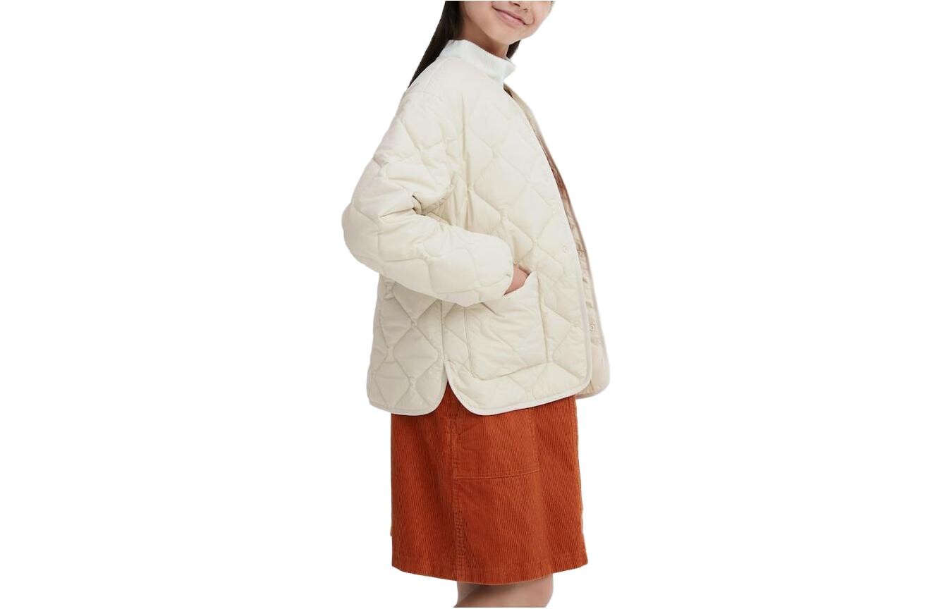

UNIQLO Детская стеганая куртка, цвет Milky White