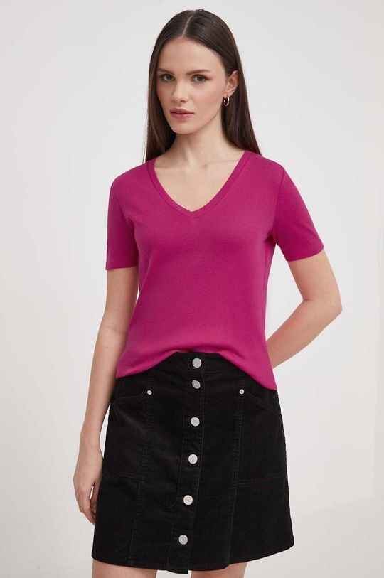 

Хлопковая футболка United Colors of Benetton, розовый