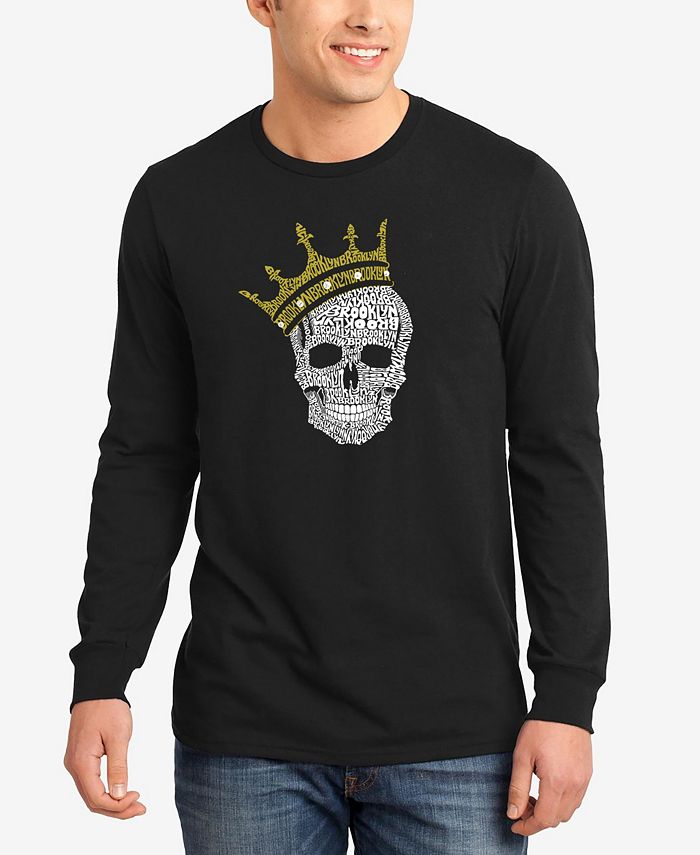 цена Мужская футболка с длинным рукавом Brooklyn Crown Word Art LA Pop Art, черный