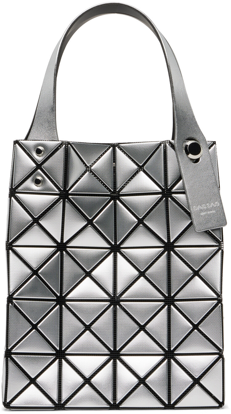 

Серебряная платиновая сумка-тоут-коробка BAO BAO ISSEY MIYAKE