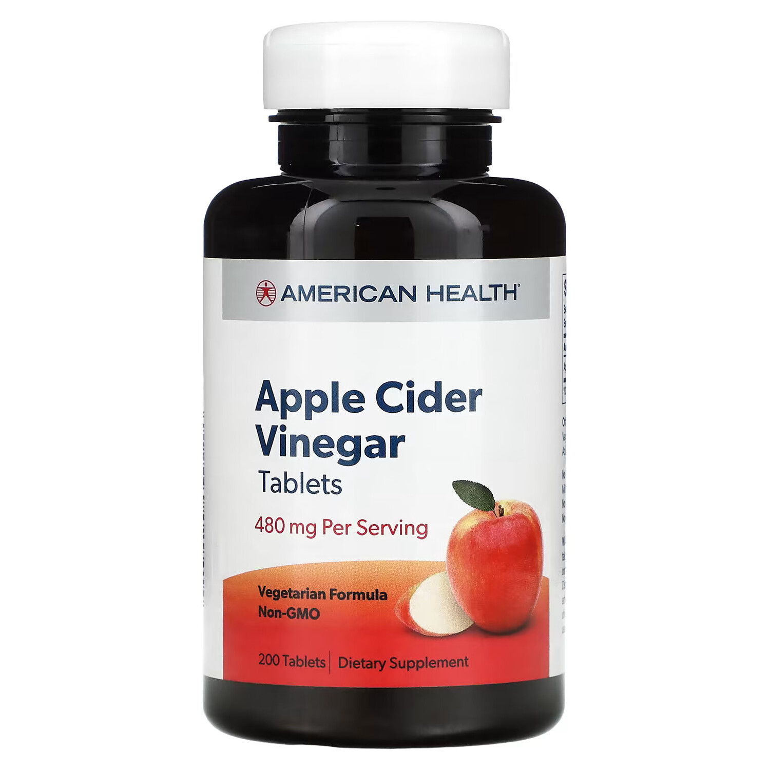 

American Health, яблочный уксус в таблетках, 200 таблеток