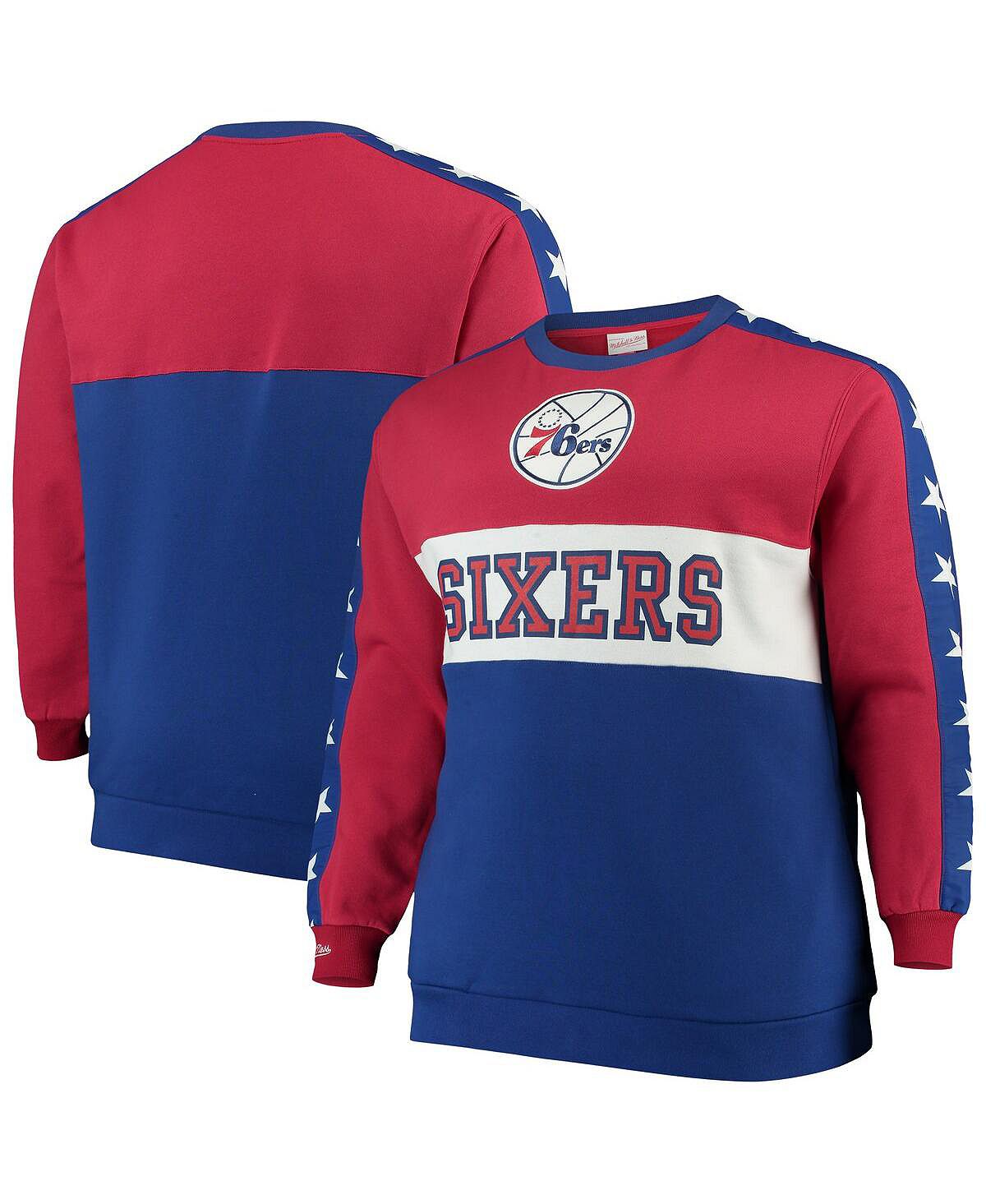 

Мужская красная флисовая толстовка royal philadelphia 76ers hardwood classics big and tall leading scoreer Mitchell & Ness, мульти