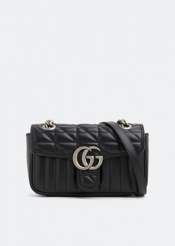 Сумка GUCCI GG Marmont mini shoulder bag, черный цена и фото