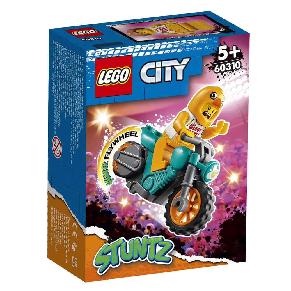 lego city stuntz трюковый мотоцикл с цыплёнком 10 дет 60310 Конструктор LEGO City 60310 Трюковый мотоцикл с цыплёнком