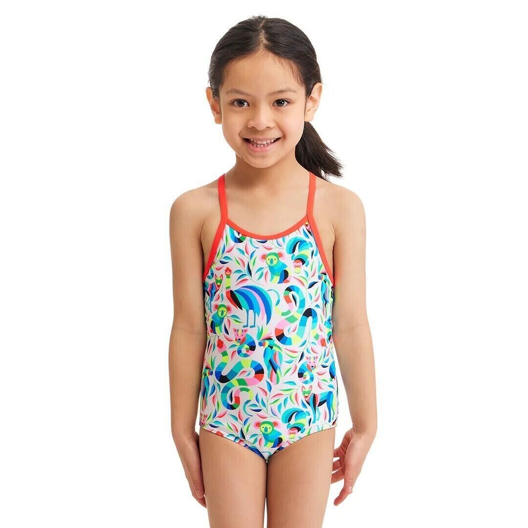 

Сплошной купальник для девочки Funkita Eco, белый