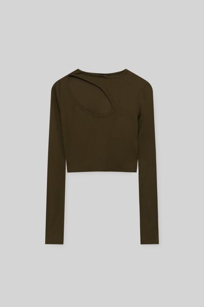 

Футболка с длинными рукавами и вырезами PULL&BEAR