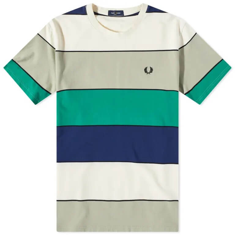 

Футболка Fred Perry Bold Stripe, морская трава, Серый
