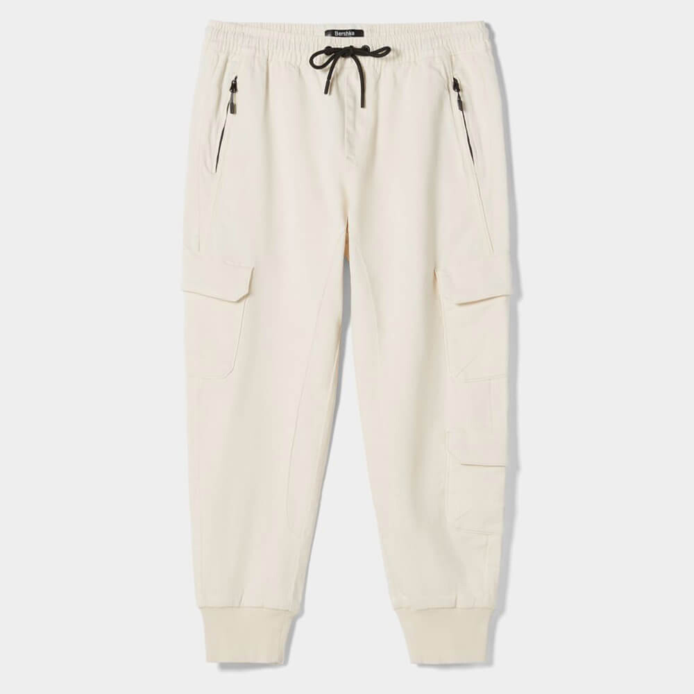 

Джоггеры Bershka Slim Cargo, белый