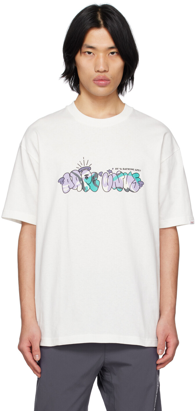 

Белая футболка с принтом AAPE by A Bathing Ape
