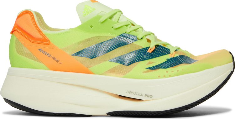 Кроссовки Adidas Adizero Prime X 'Pulse Lime Flash Orange', зеленый - фото