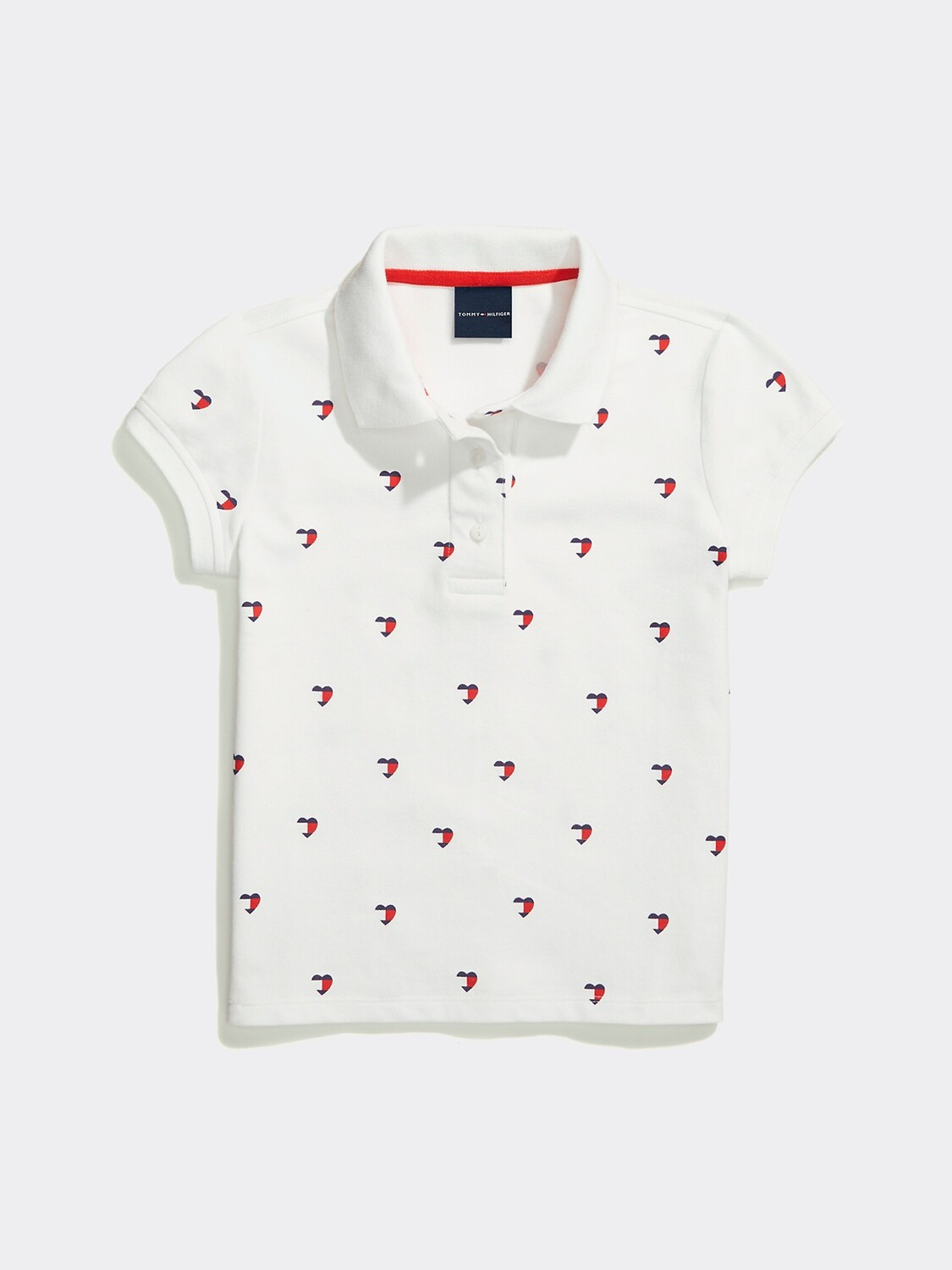 

Детское поло с принтом Tommy Hilfiger, классический белый мульти