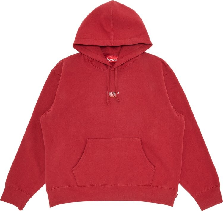 

Толстовка Supreme World Famous Micro Hooded Sweatshirt 'Dark Red', красный