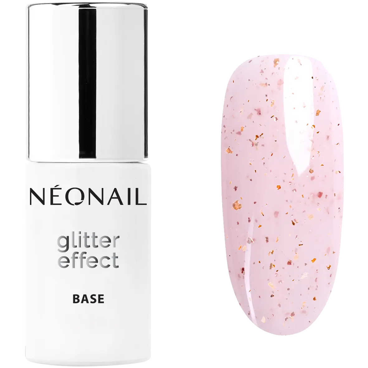 

Neonail Glitter Effect Base гибридная база для ногтей с розовым блеском, 7,2 мл