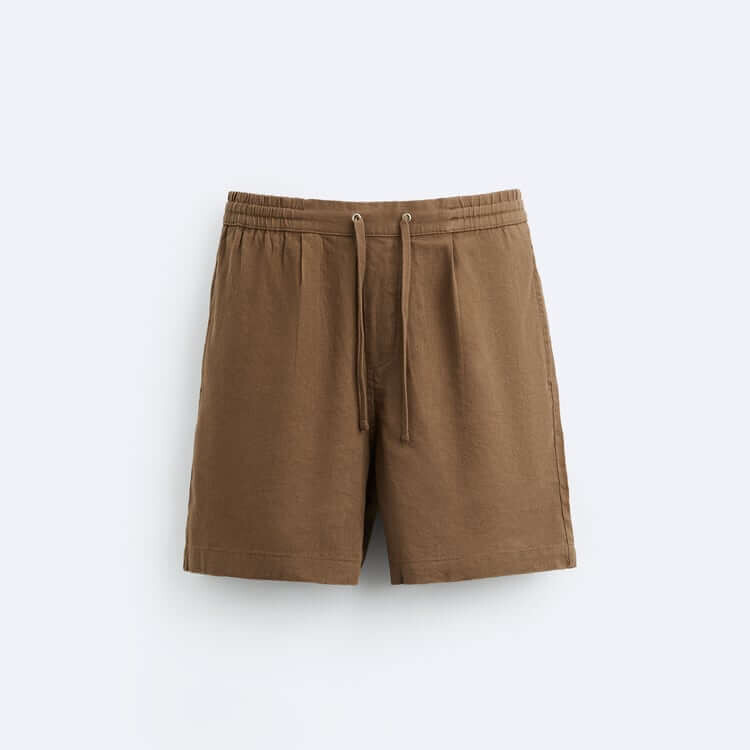 

Шорты Zara Linen - Cotton Bermuda, коричневый