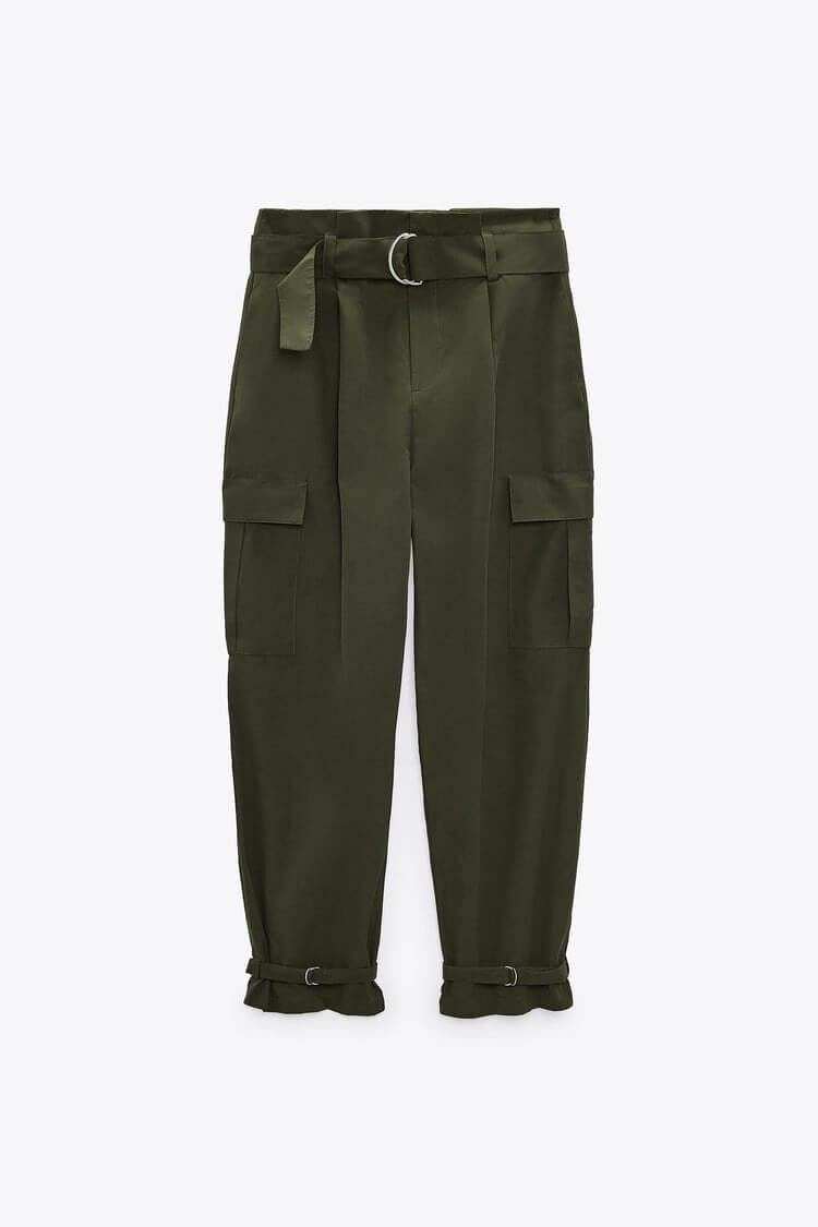 

Брюки Zara Straight Cargo, хаки