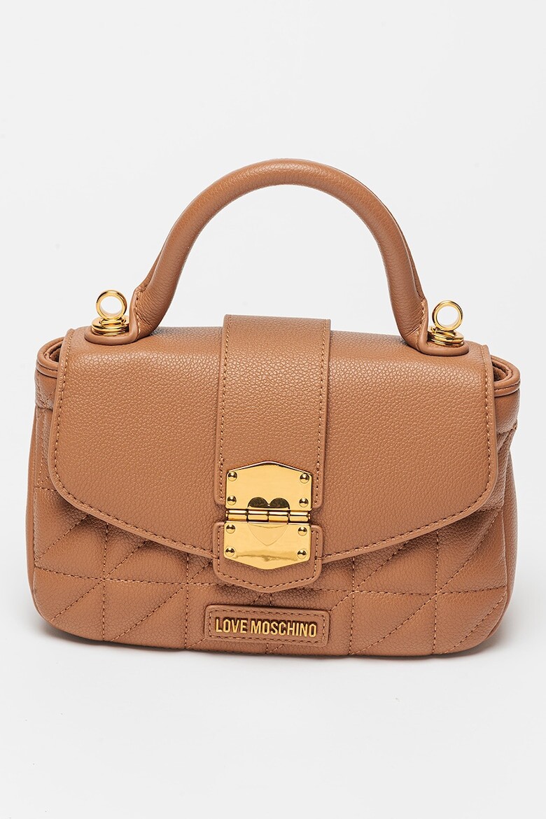 

Стеганая сумка из экокожи Love Moschino, коричневый