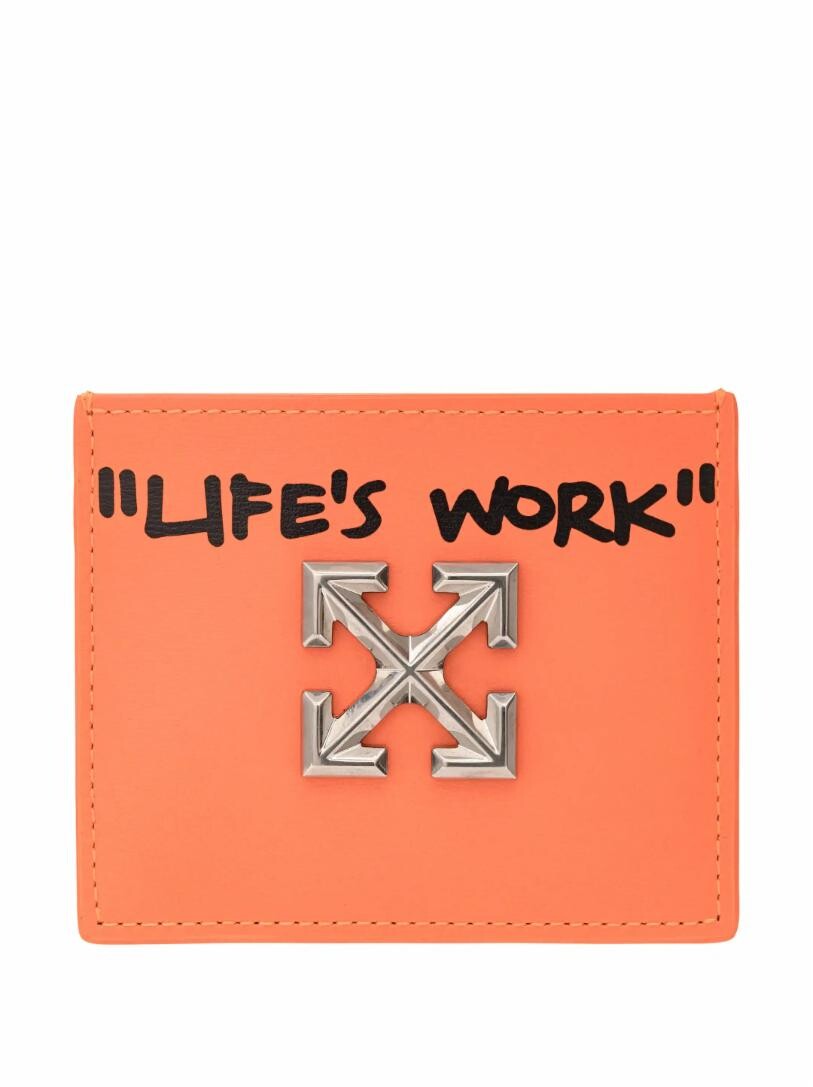 

Кожаная визитница с принтом Life's Work Off-White