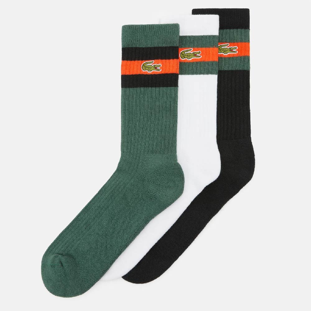 Комплект носков Lacoste Unisex Calcetines, зеленый/черный/белый/оранжевый набор из двух пар мужских спортивных носков lacoste lacoste