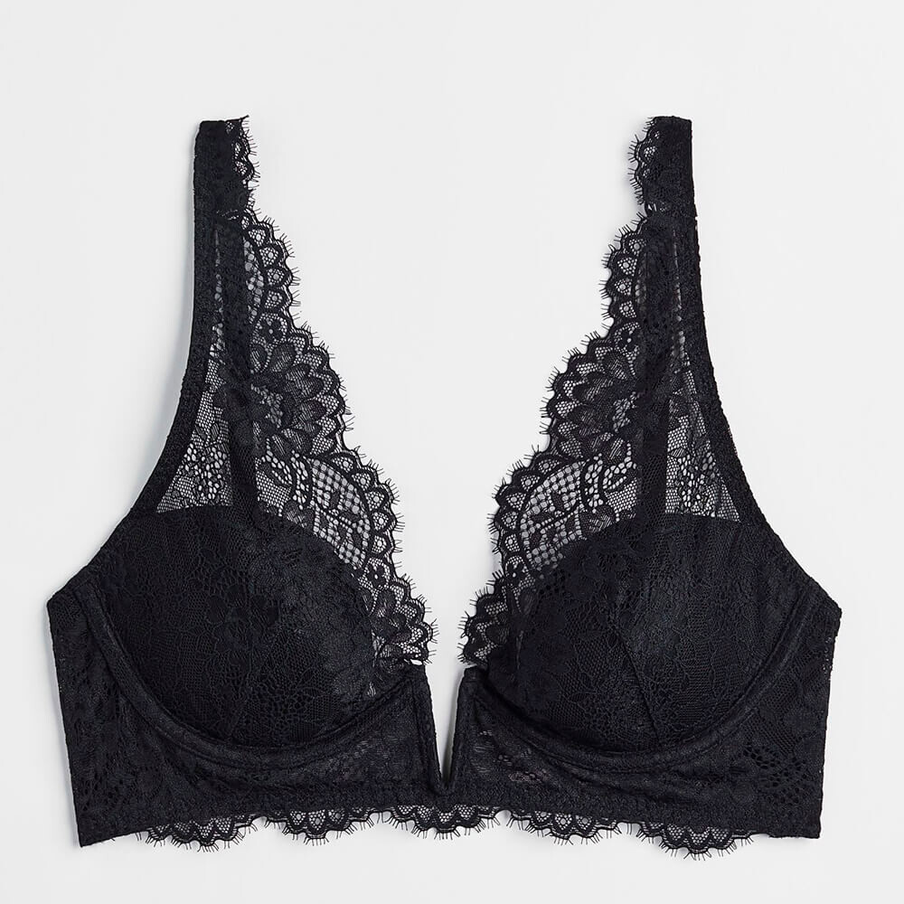

Кружевной Бюстгальтер H&M Padded Underwire, черный