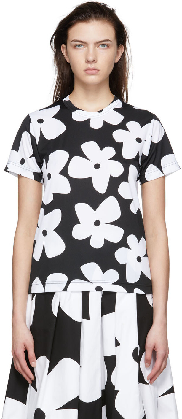 

Черная футболка из полиэстера Comme des Garçons