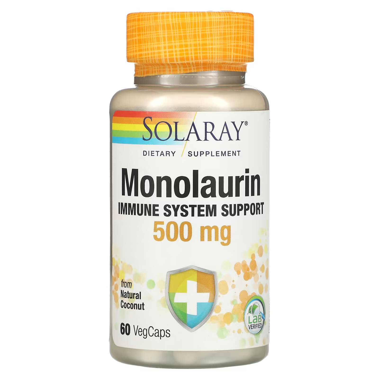 Solaray, монолаурин, 500 мг, 60 вегетарианских капсул solaray кошачий коготь 500 мг 100 вегетарианских капсул