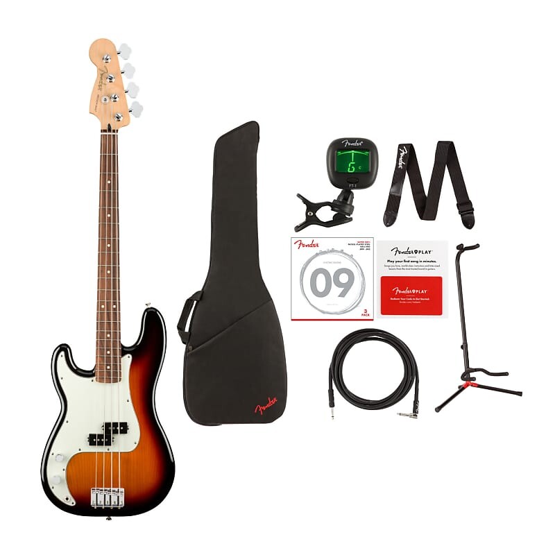 

4-струнная электрическая бас-гитара Fender Player Precision с басовыми струнами, сумкой, кабелем, подставкой для гитары, тюнером, ремнем и картой предоплаты Fender Player Precision 4-String Electric Bass Guitar with Bass Strings Bundle