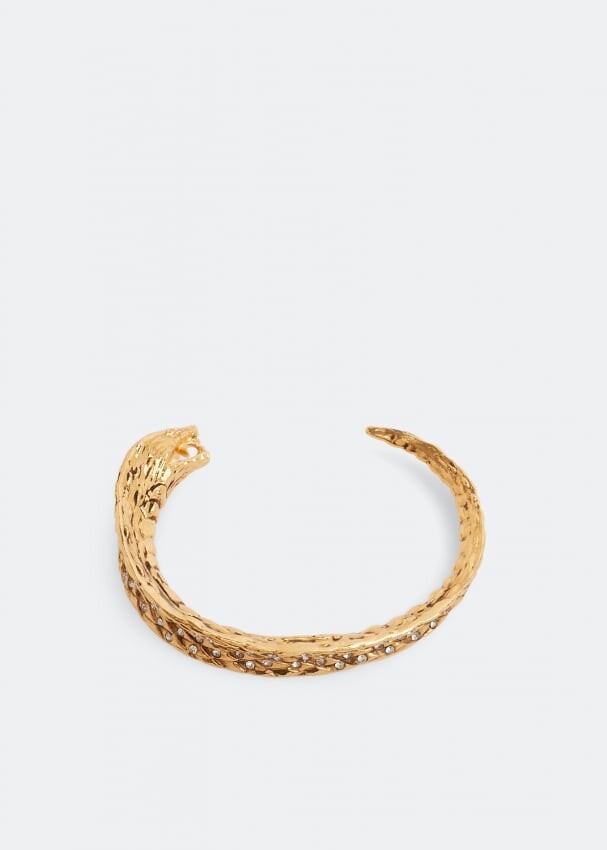 

Браслет SAINT LAURENT Rhinestone cobra bracelet, золотой