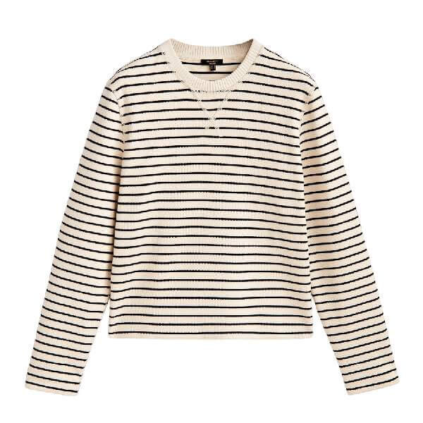 

Свитшот Massimo Dutti Striped Cotton Blend, кремовый