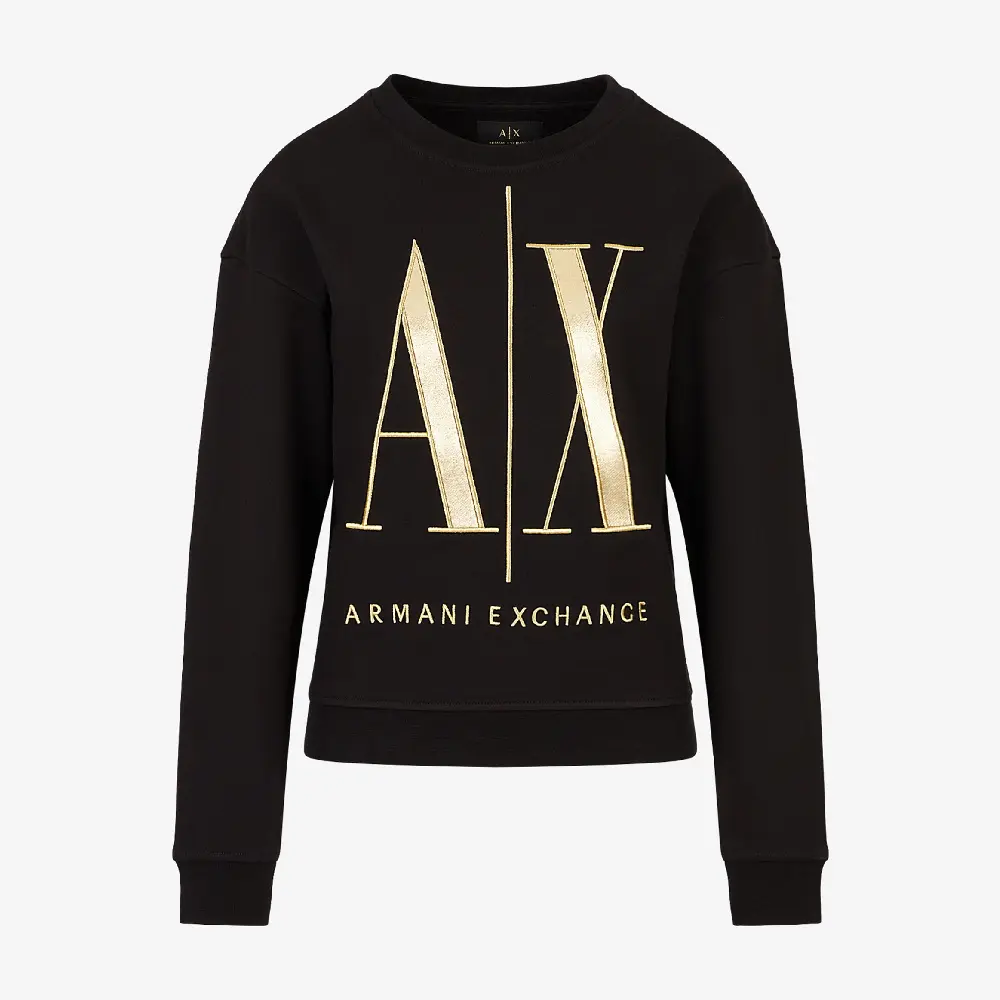 

Свитшот Armani Exchange Icon Logo Crew Neck, черный