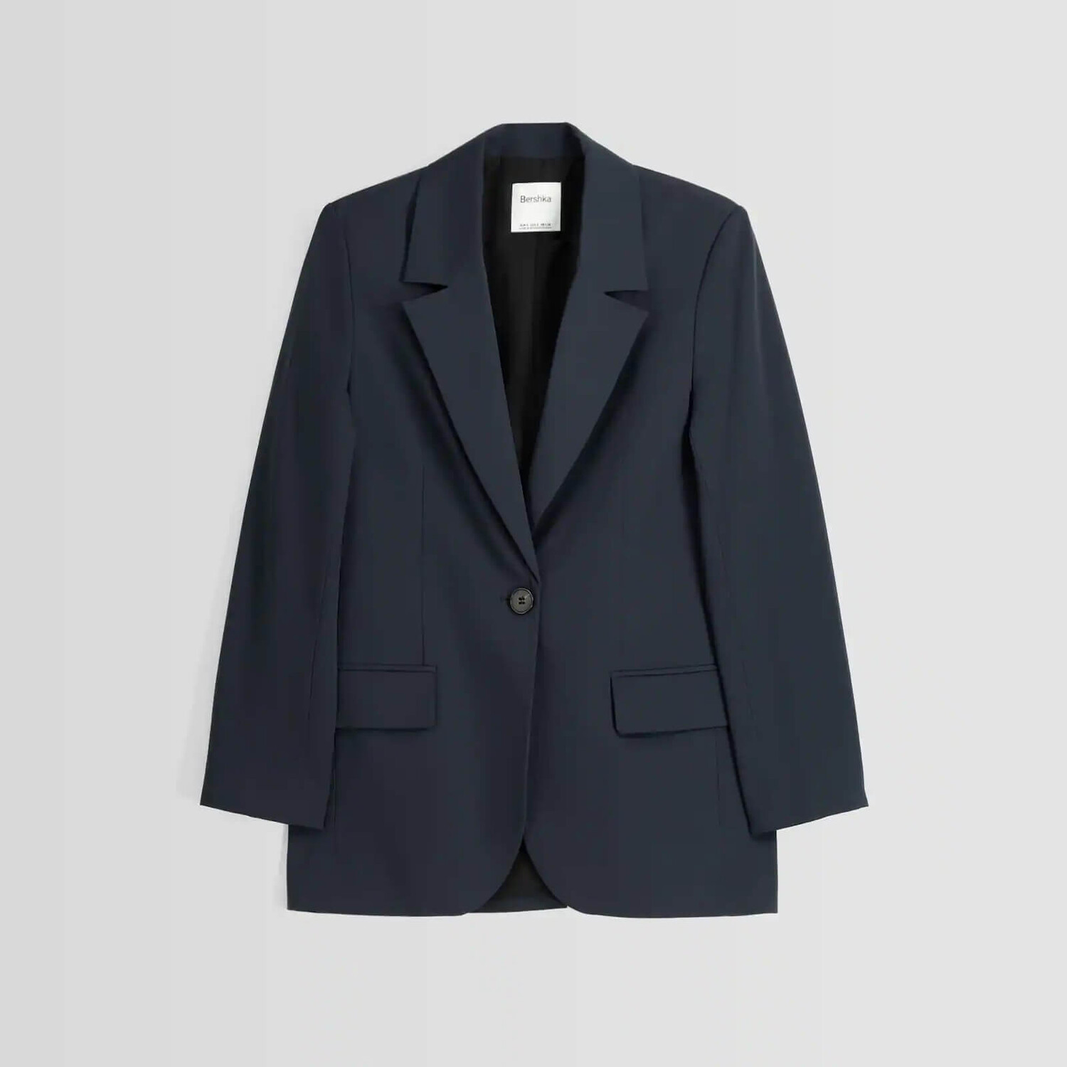 

Блейзер Bershka Basic, темно-синий