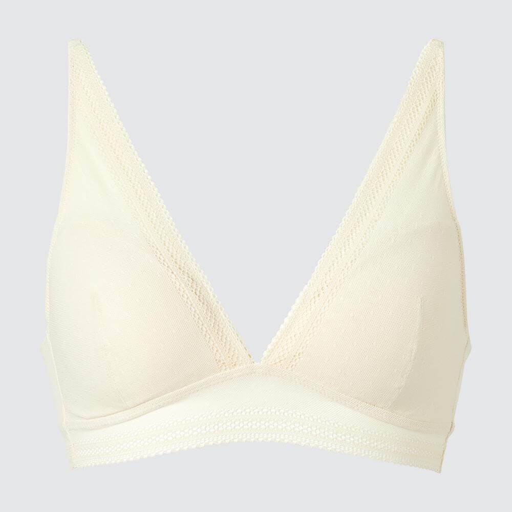 

Бюстгальтер без косточек Uniqlo Comfortable Lace Detachable Cup Soft Support, кремовый