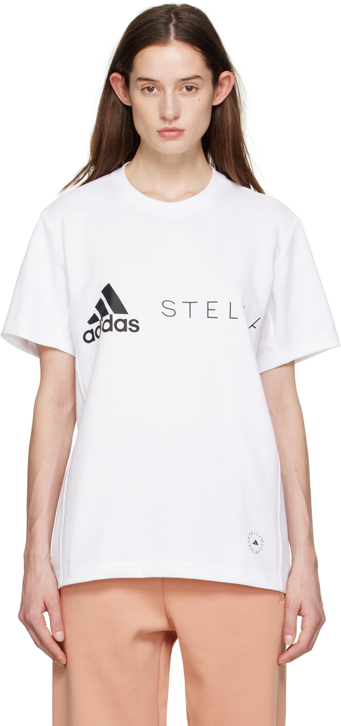 

Белая футболка с круглым вырезом adidas by Stella McCartney