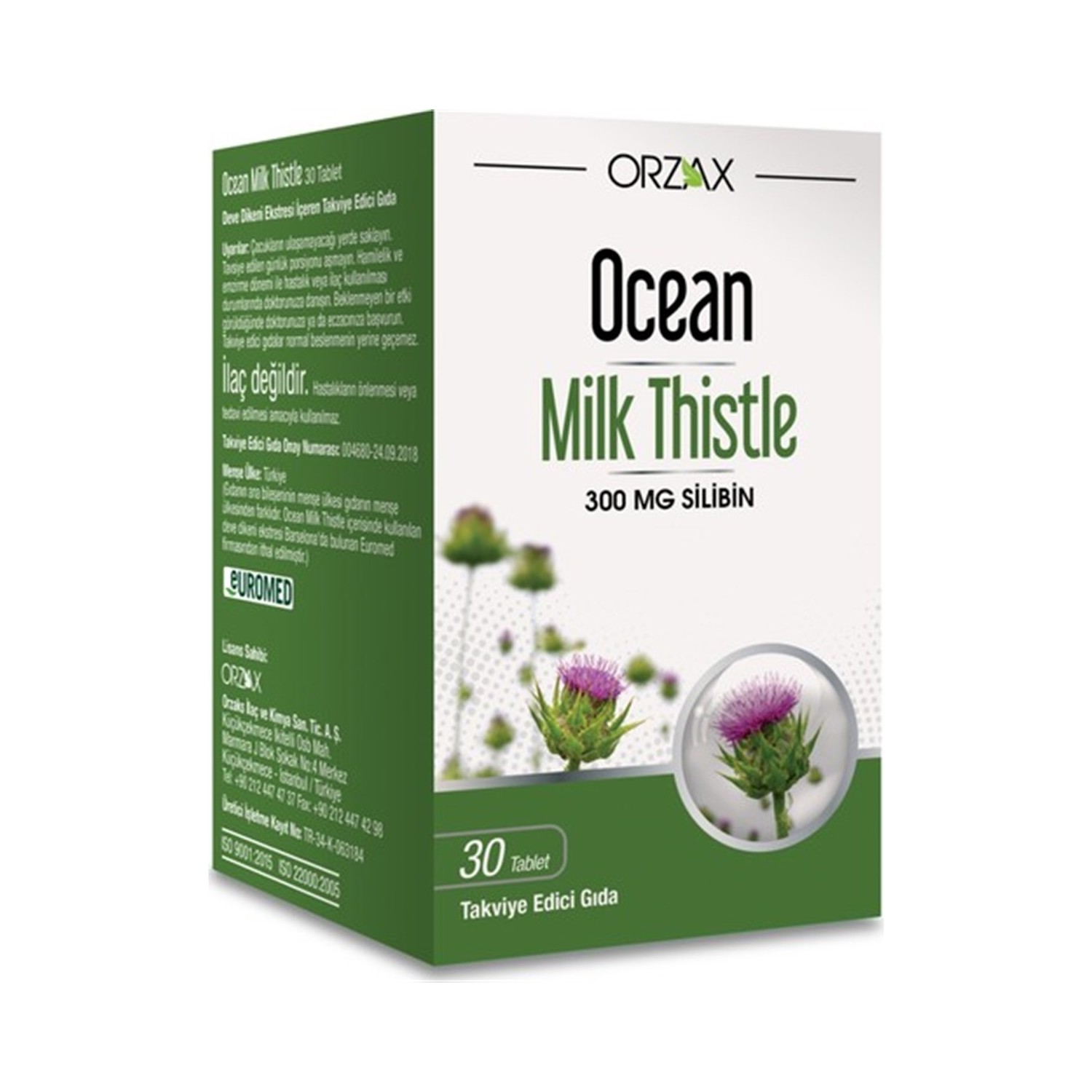 Молочный чертополох Ocean Orzax, 30 таблеток