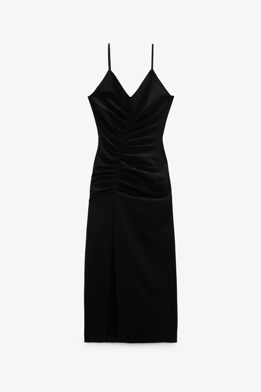 

Платье Zara Midi With Draped Detail, черный