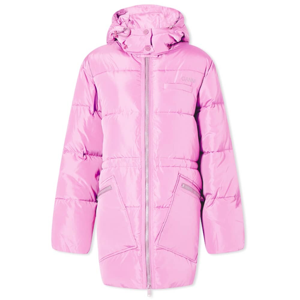

Пальто миди оверсайз Tech Puffer GANNI, Розовый