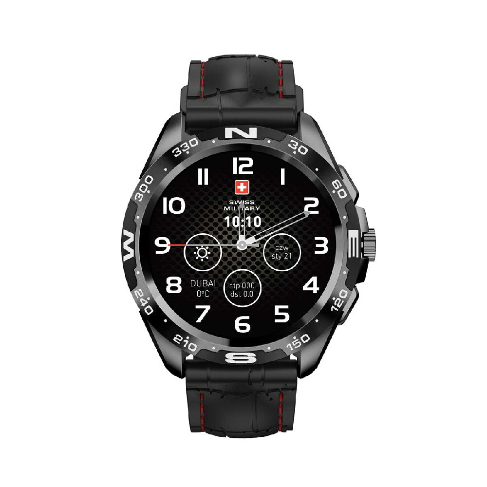 

Умные часы Swiss Military Dom, (SM-WCH-DOM1-S-BLK), 1.32", Bluetooth, черный