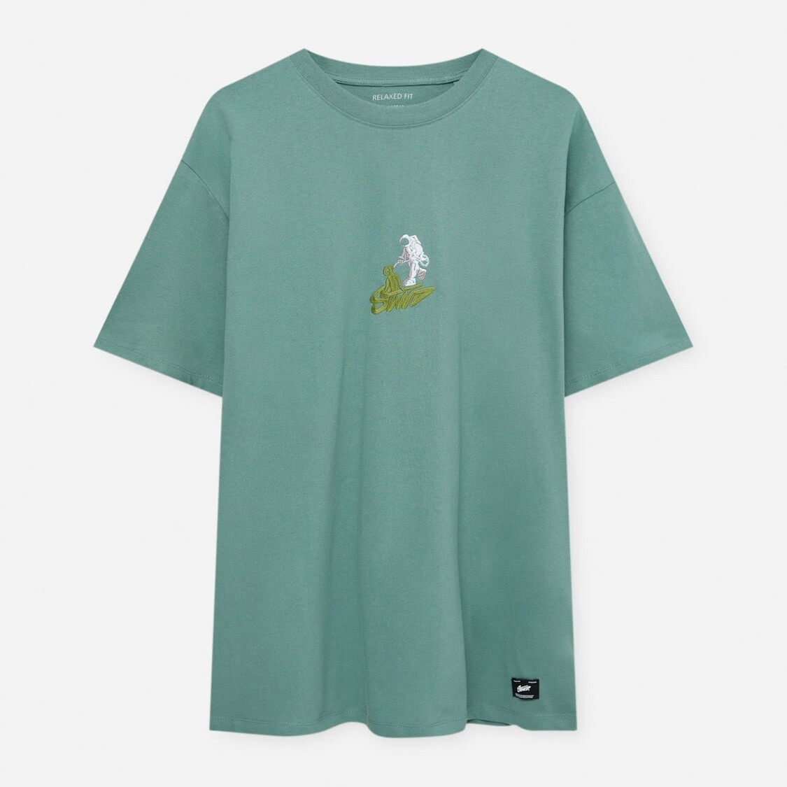

Футболка Pull&Bear Short Sleeve Stwd Astronaut, бирюзовый, Зеленый