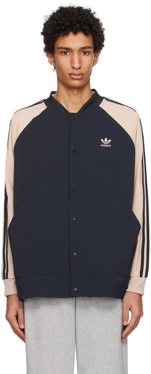 

Темно-синяя спортивная куртка с вышивкой adidas Originals, Синий