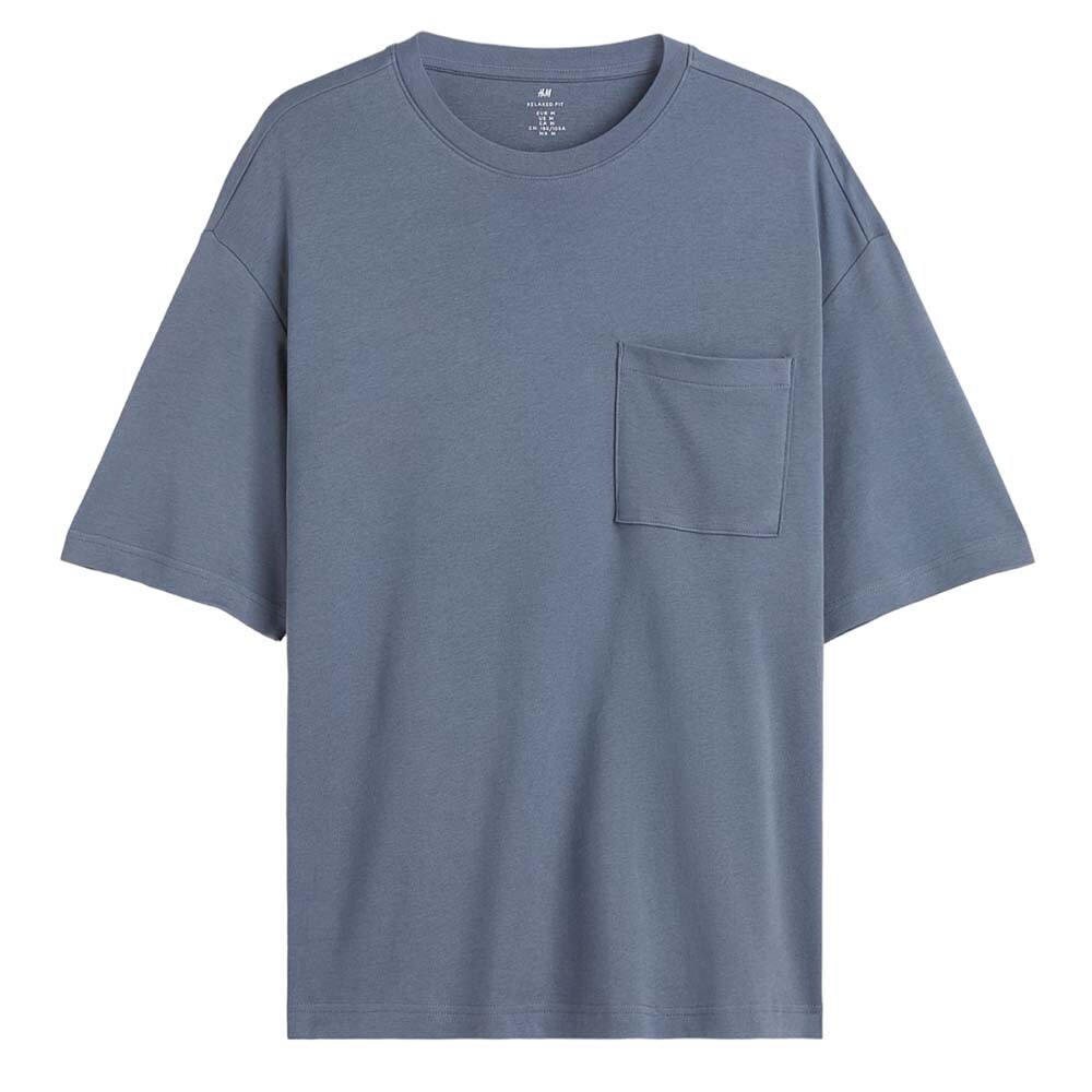 

Футболка H&M Relaxed Fit Pocket-detail, серо-голубой