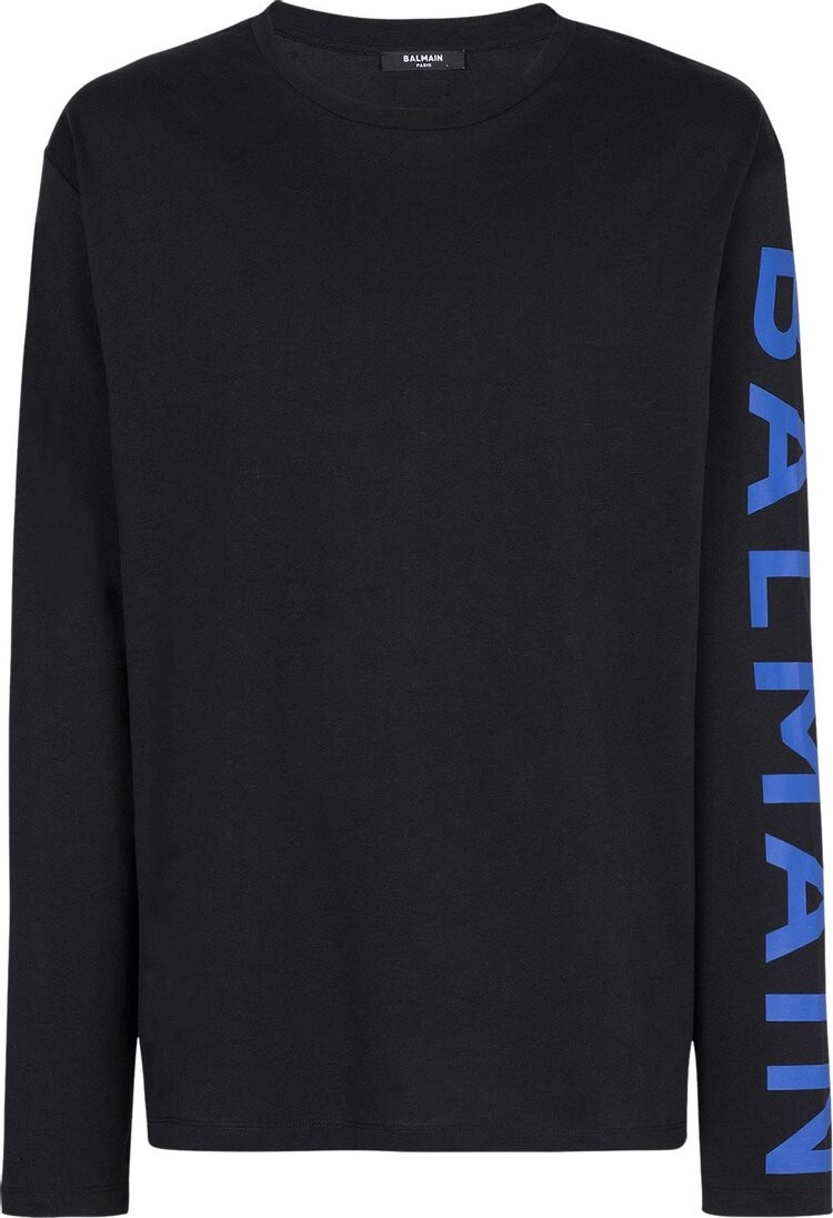 

Футболка Balmain Logo Print Eco Responsible Cotton T-Shirt 'Black', черный