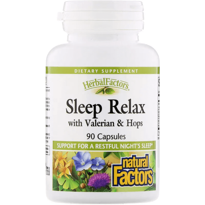 Расслабляющий сон с валерианой и хмелем, 90 капсул, Natural Factors