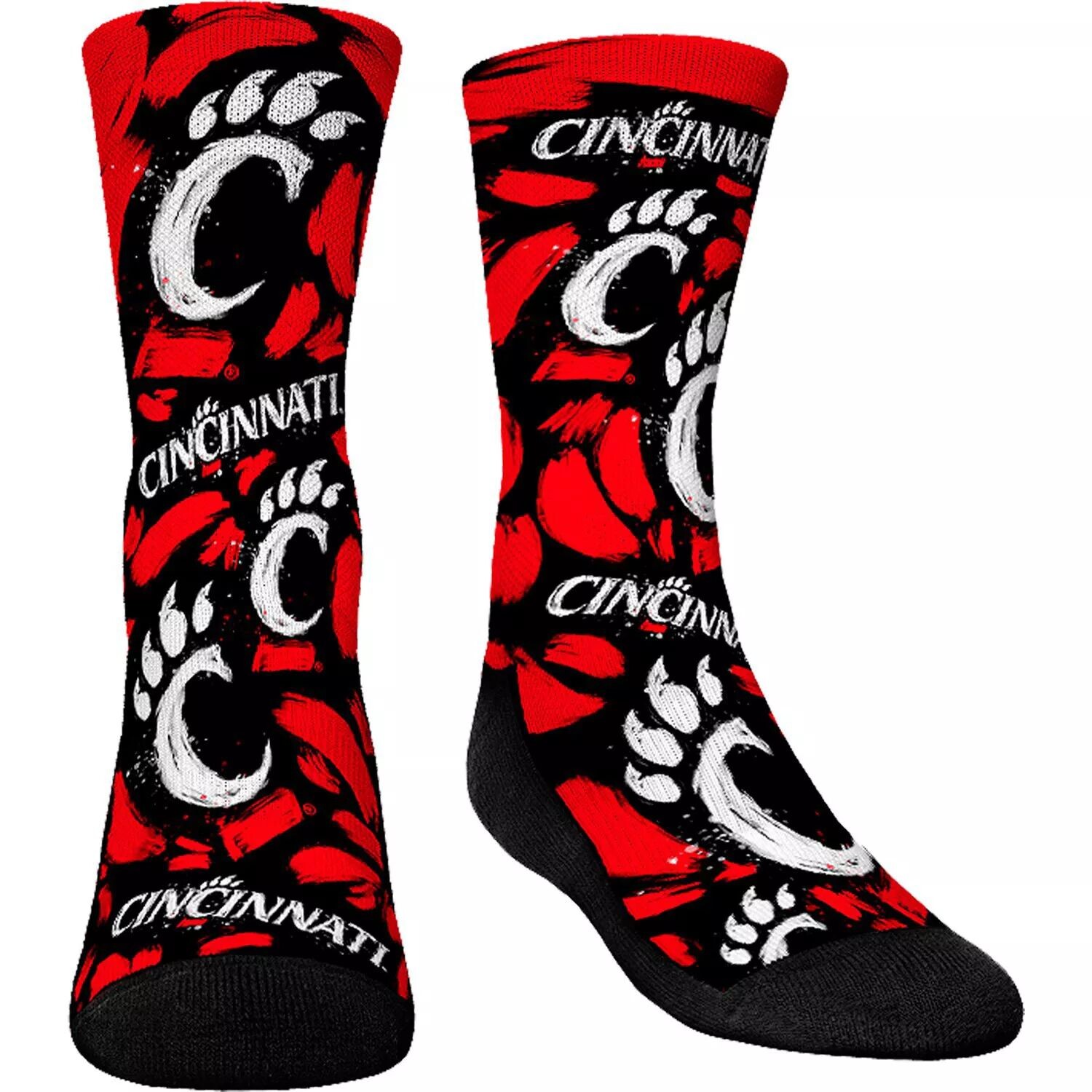 

Молодежные носки Rock Em Носки Cincinnati Bearcats с логотипом и краской Crew Unbranded
