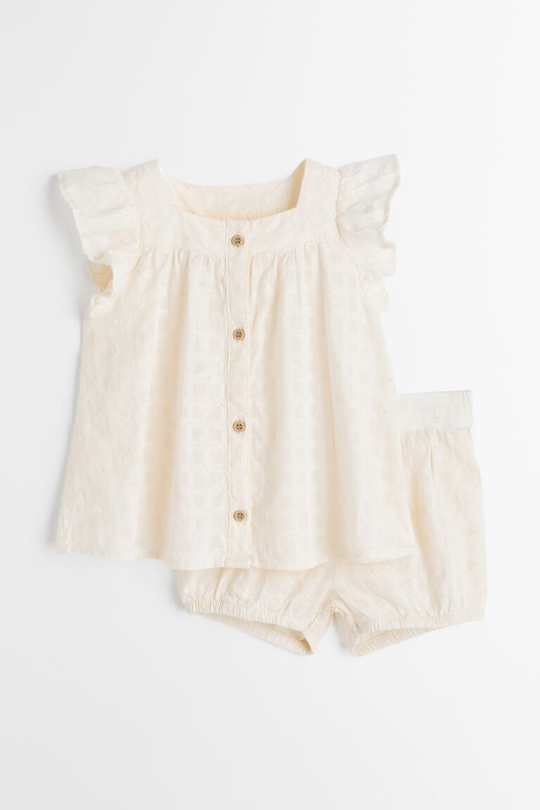 

Комплект из 2 предметов из хлопка H&M, натуральный белый